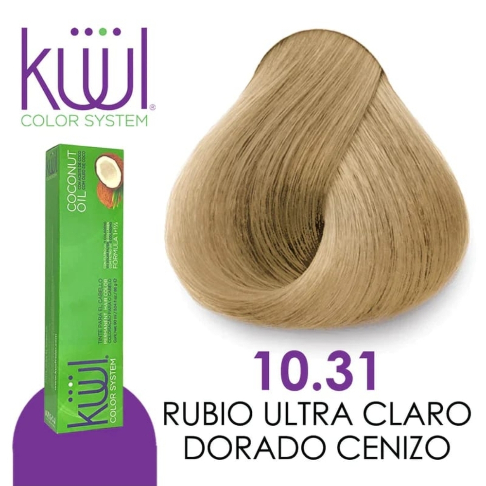 Kuul Color System 10.31 Rubio Ultra Claro - Light Golden Ash Blonde Hair Color